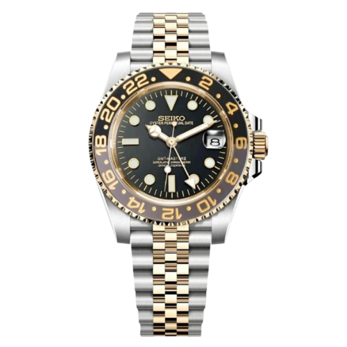 SEIKO GMT-Master II Mod Two Tone Gold Black