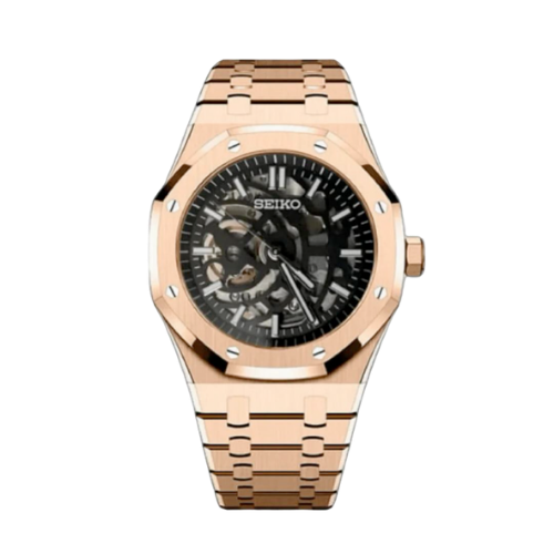 SEIKO Royal Oak Mod Skeleton Rose Gold
