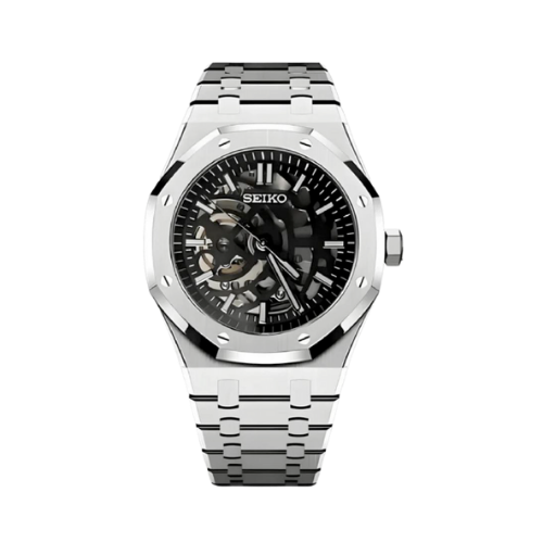 SEIKO Royal Oak Mod Skeleton Silver