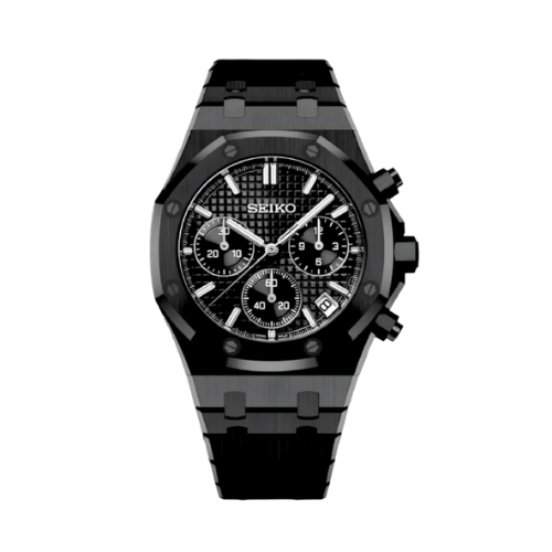 SEIKO Royal Oak Mod Chronograph Black Panther