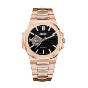 SEIKO Nautilus Mod (Open Heart) Rose Gold Black