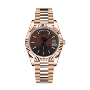 SEIKO Day-Date Mod Rose Gold Chocolate