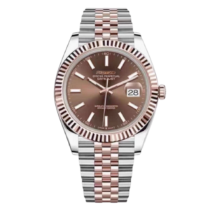 SEIKO Datejust Mod Two Tone Rose Gold W/Brown