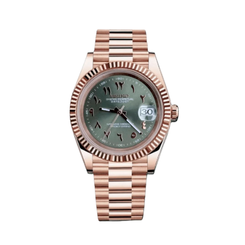 SEIKO Datejust Mod Arabic Rose Gold Olive Green