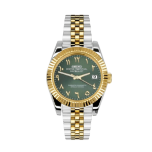 SEIKO Datejust Mod Arabic Silver Gold Green
