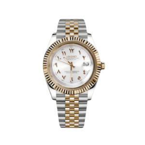 SEIKO Datejust Mod Arabic Two Tone Pure White